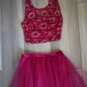 Juniors Special Occassion Raspberry Pink Skirt & Top - Size 5